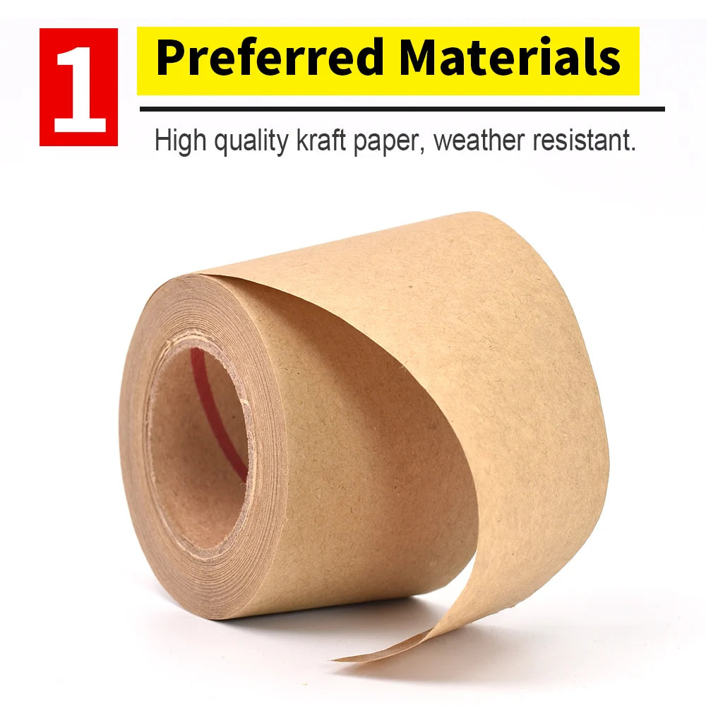 Wet Water Kraft Paper Tape Painter Rubber Paper for Picture Framing Secure Packing Brown Kraft Gum Tape