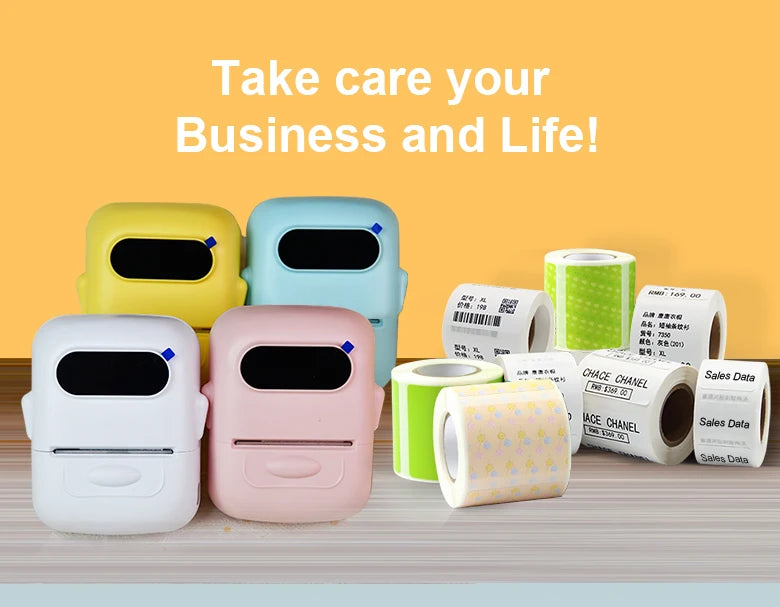 Wireless Label Printer P50 Inkless Bluetooth Thermal Label Maker Adhesive Label Sticker Machine DIY Pattern Barcode QR Code Tape