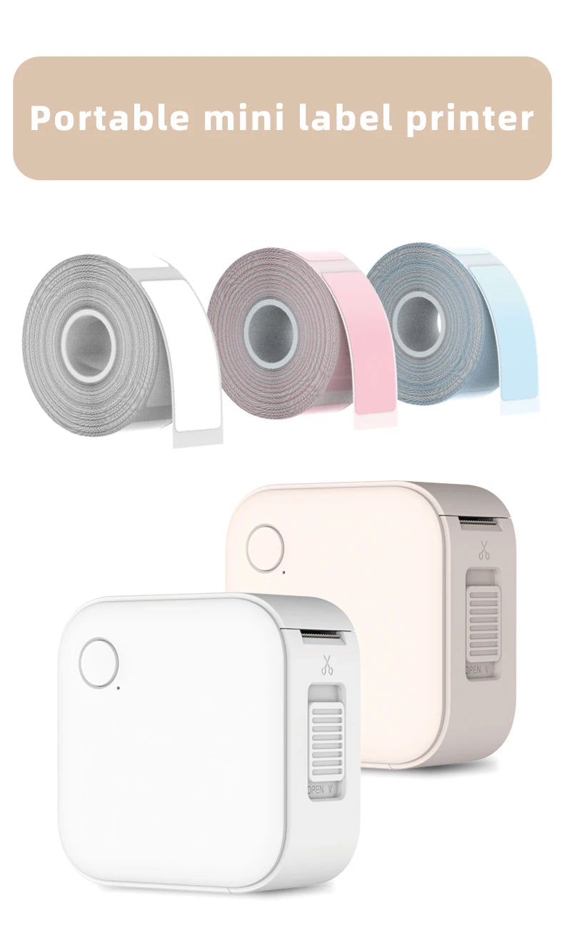 HZTZ Mini Label Printer Smart Pocket Self-adhesive Label Printer Bluetooth Price Label Sticker Maker For Home