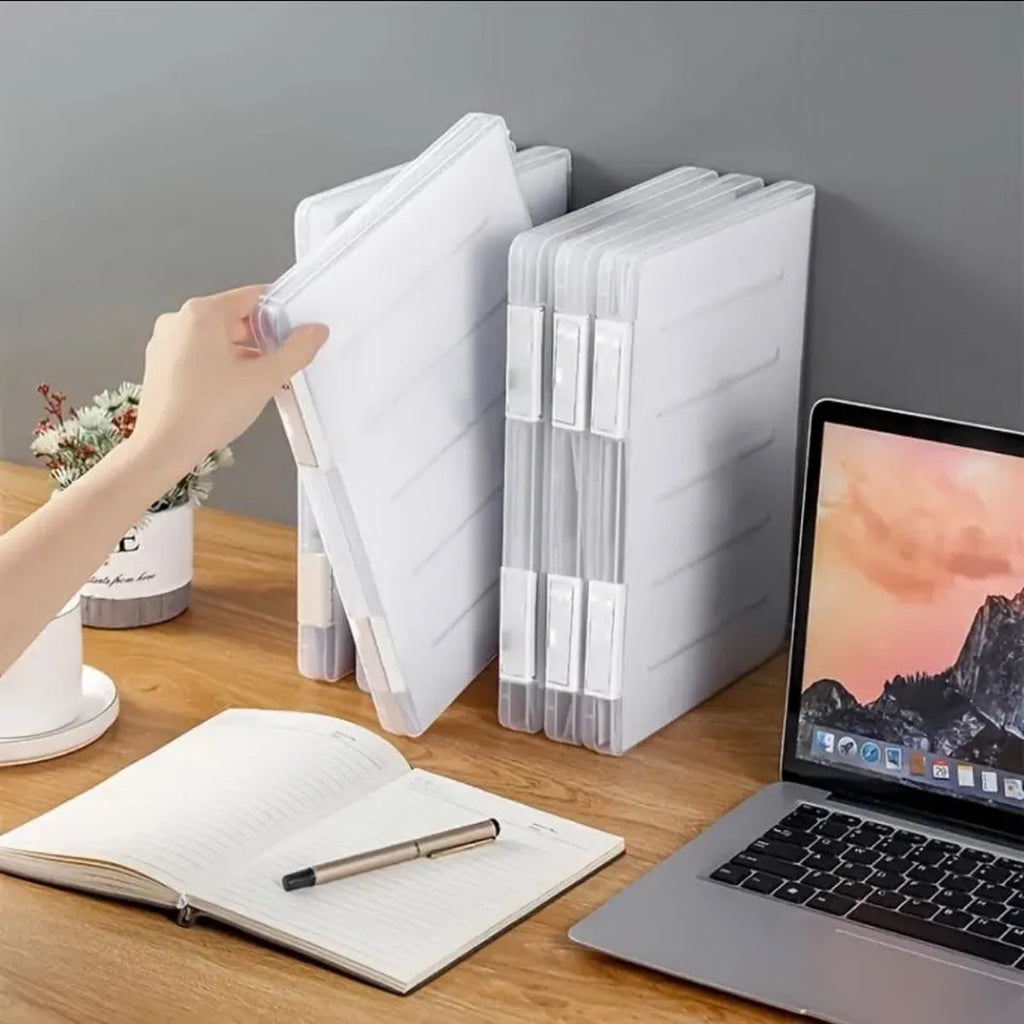 Plastic Clear File Storage Box, PP Material, Transparent Flat Rectangular Storage Box, Waterproof Dustproof Office File Box