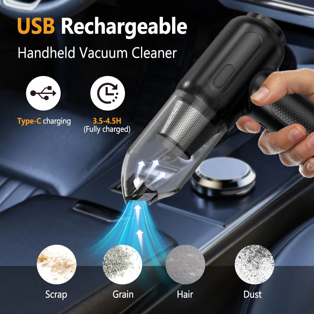 Portable  Air Blower & Vacuum Cleaner 2 in 1 Compressed Air Duster 6000mAh Cordless Duster Blower for Keyboard Computer Cleaning