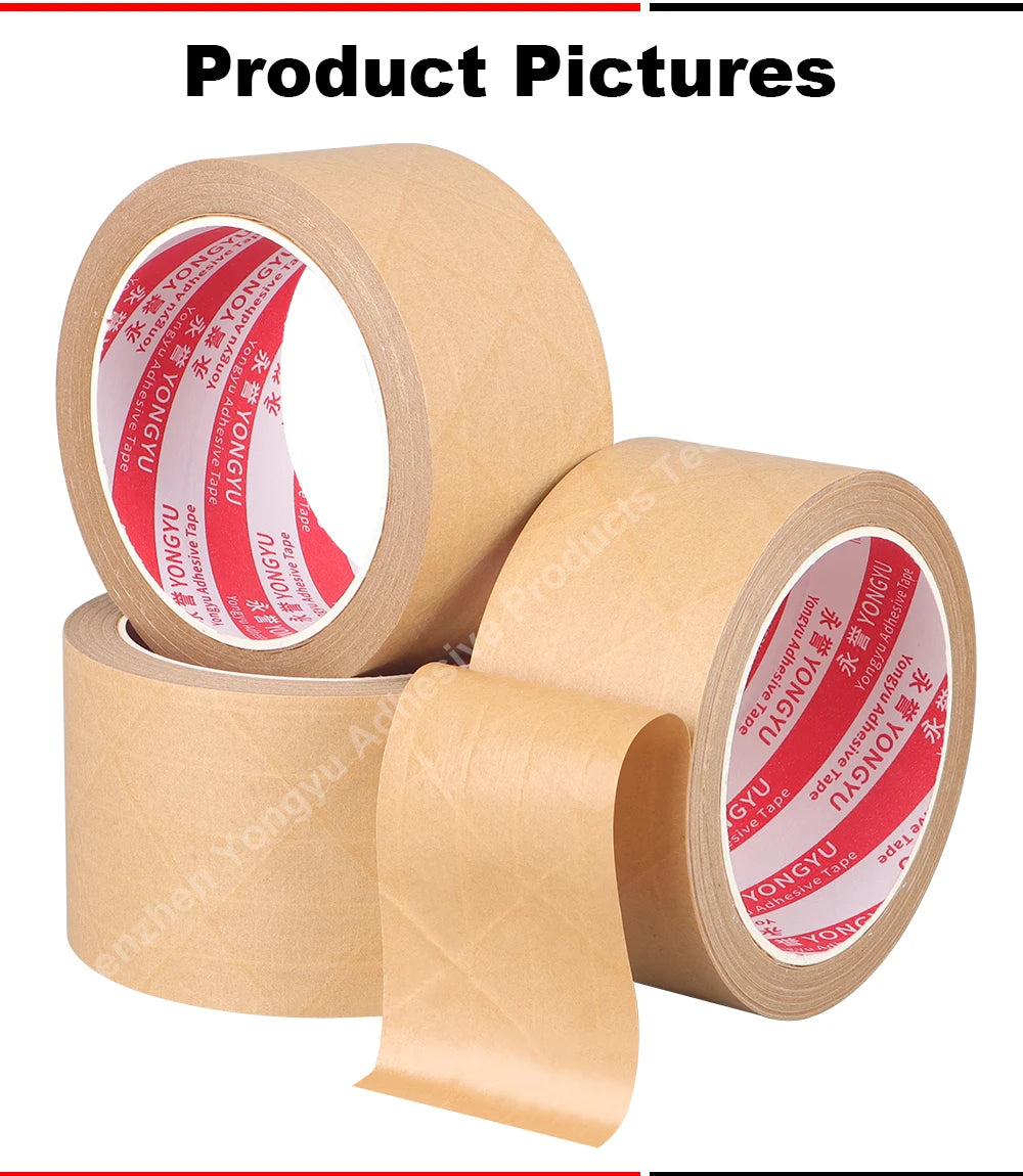 Super Viscosity Kraft Paper Tape  High-Strength Packing Tape Rolls, Packaging Tape  | Industrial Tape for Home, Office & Box