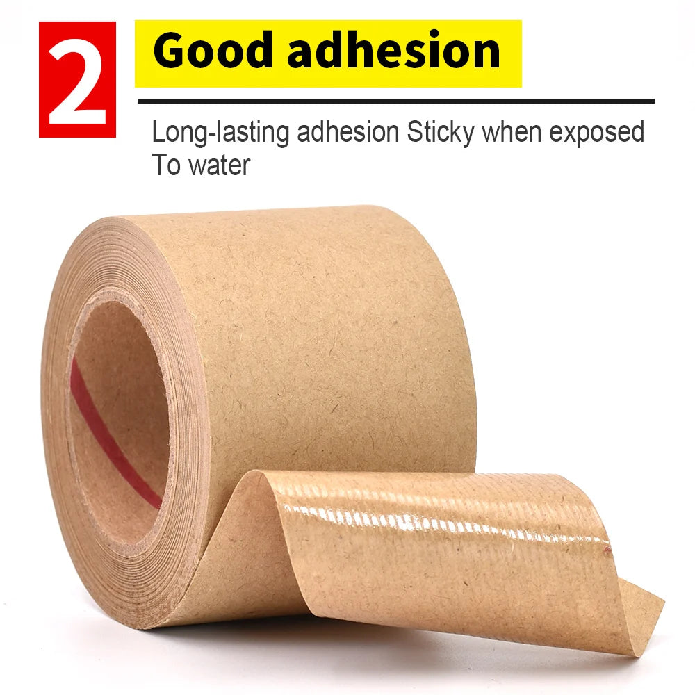 Wet Water Kraft Paper Tape Painter Rubber Paper for Picture Framing Secure Packing Brown Kraft Gum Tape