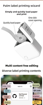 HZTZ Mini Label Printer Smart Pocket Self-adhesive Label Printer Bluetooth Price Label Sticker Maker For Home