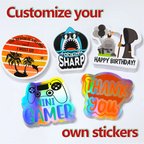100pcs Custom Sticker Your Logo Text Tag PVC Label Vinyl Waterproof Computer Luggage Self Adhesive Personalized Die Cut Stickers