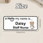 Personalized Acrylic Name Tag, Custom Text Pin Badge, Cute Uniform Name Plate, Nurse Teacher Retail Staff ID Badge.