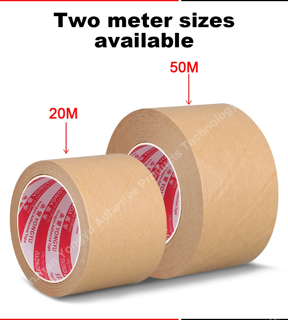 Super Viscosity Kraft Paper Tape  High-Strength Packing Tape Rolls, Packaging Tape  | Industrial Tape for Home, Office & Box