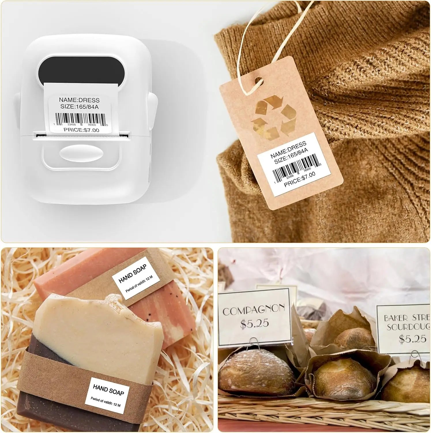 Wireless Label Printer P50 Inkless Bluetooth Thermal Label Maker Adhesive Label Sticker Machine DIY Pattern Barcode QR Code Tape