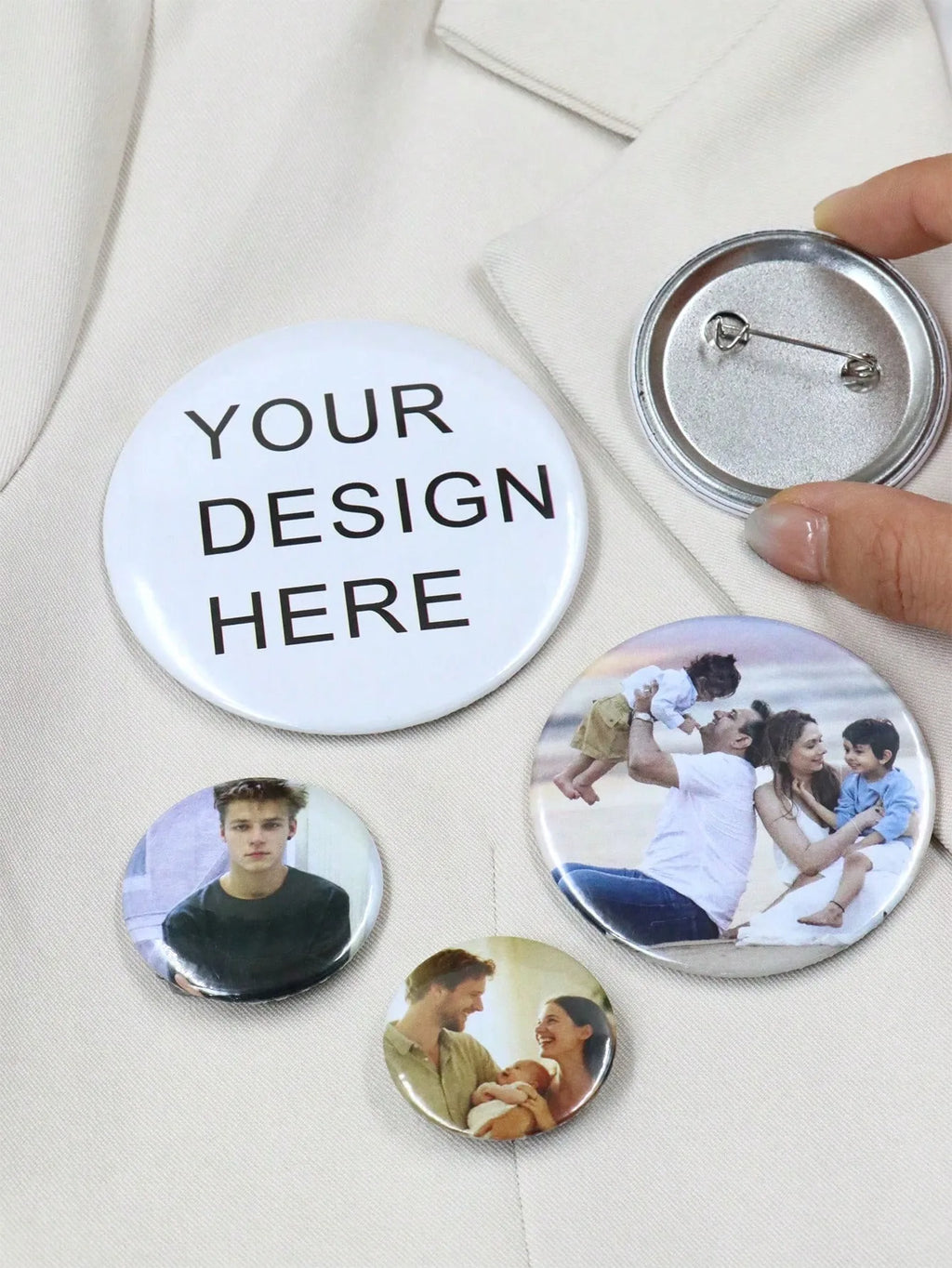 Custom badges, personalized pins, you can customize pictures/text/design, backpack button accessories.