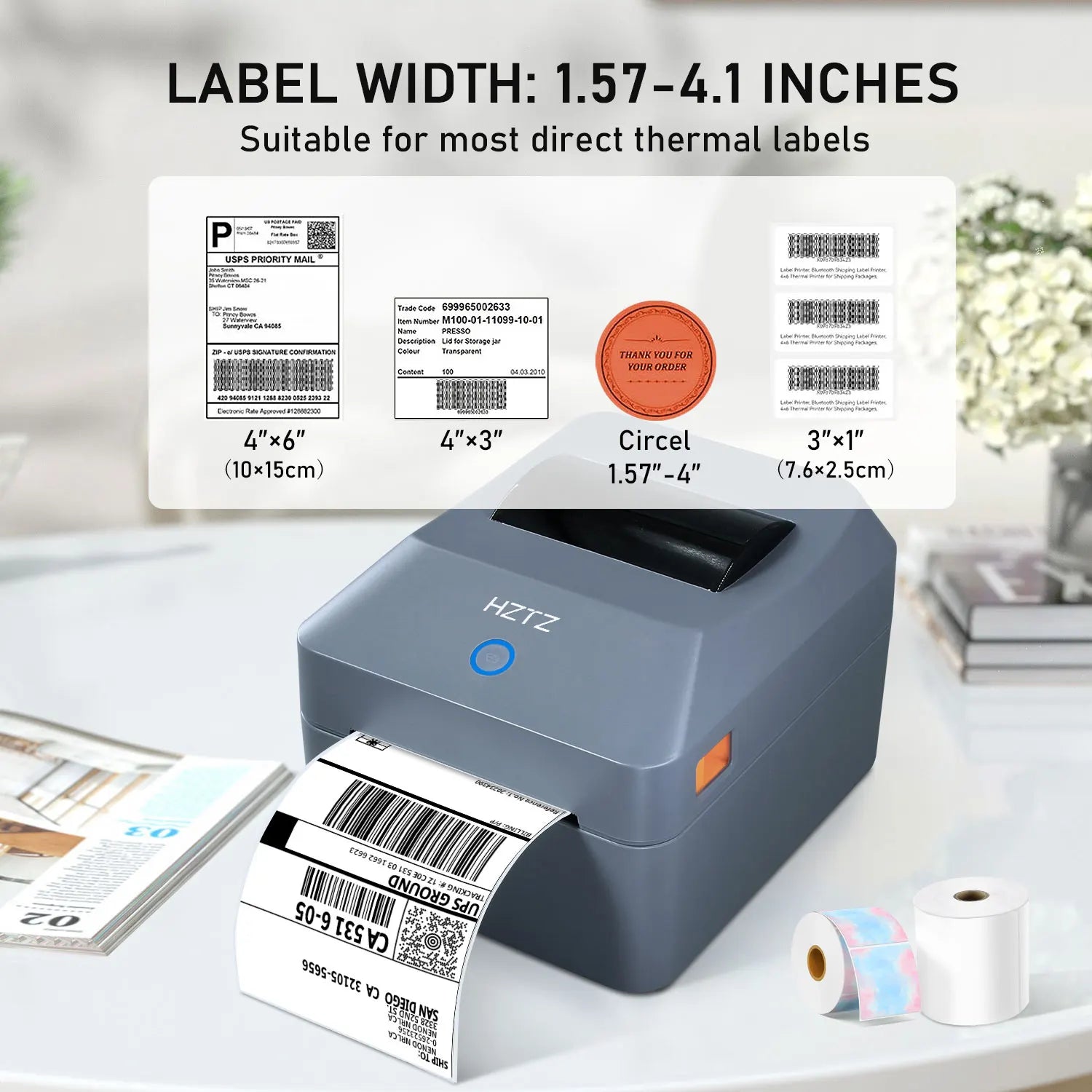 Thermal Printer4×6 Shipping Label Printer For Small Businesses,Desktop Thrmal Label Printers For Shipping Package