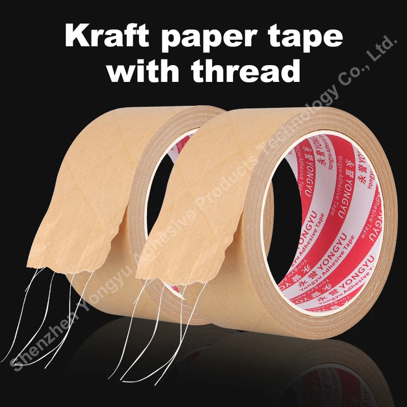Super Viscosity Kraft Paper Tape  High-Strength Packing Tape Rolls, Packaging Tape  | Industrial Tape for Home, Office & Box