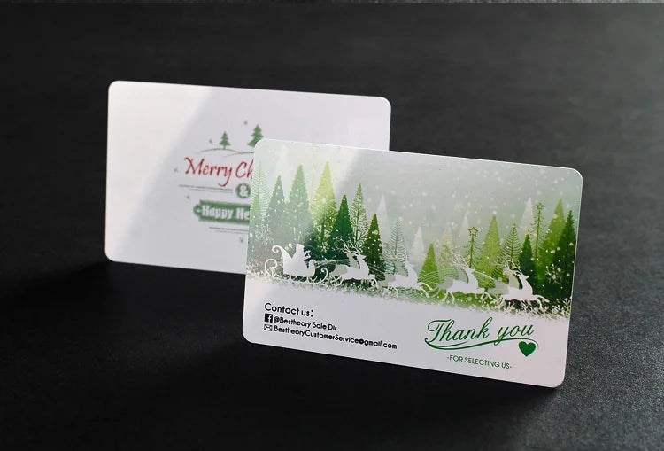 100-1000pcs Custom PVC Business ID Card Own Design Logo Name Plastic Waterproof Double Side Glossy Matte Thank You 85.5*54mm