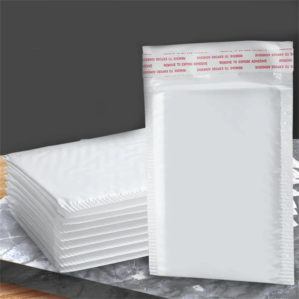 10/50Pcs Bubble Mailers White Poly Bubble Mailer Self Seal Padded Gift Bag Packaging Envelope Bags Book Shipping Package Bag