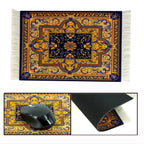 Persian carpet Woven flower small coaster wholesale merchants cheap mouse pad desk mat retro style rubber non-slip computer mats