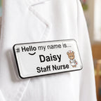 Personalized Acrylic Name Tag, Custom Text Pin Badge, Cute Uniform Name Plate, Nurse Teacher Retail Staff ID Badge.