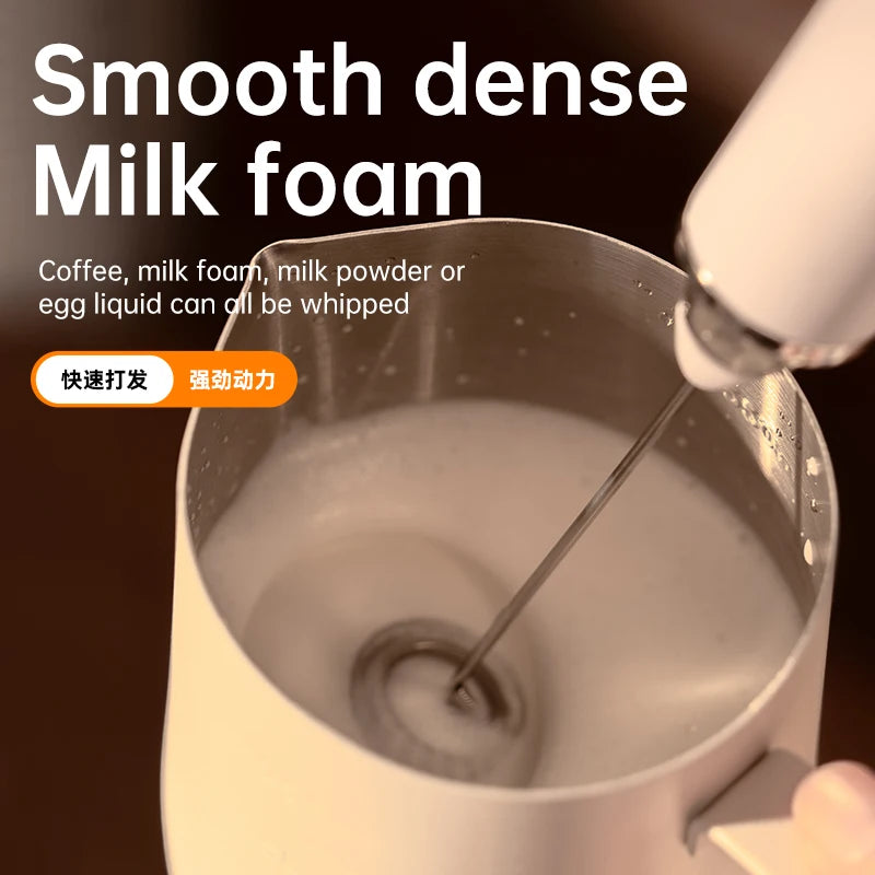 Electric egg beater, milk frother, coffee frother, handheld cordless whipper for egg whites, cream, and cakes, smart mixer.