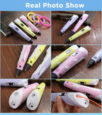 3D Pen With LCD Screen Compatible PLA Filament Toys 3D Drawing Printing Pen for Children DIY Christmas Birthday Gift