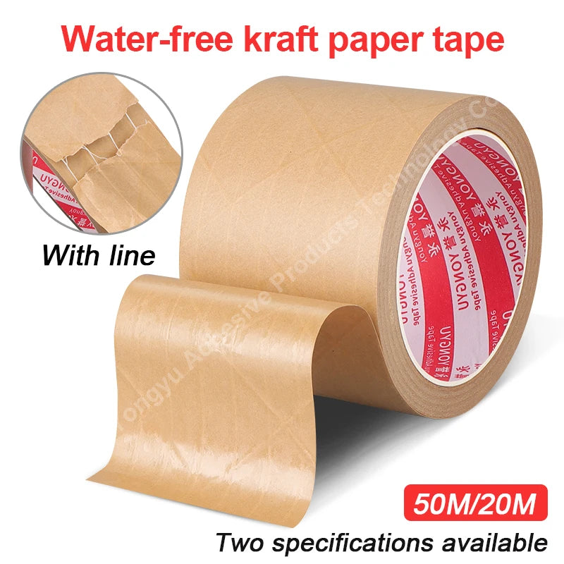 Super Viscosity Kraft Paper Tape  High-Strength Packing Tape Rolls, Packaging Tape  | Industrial Tape for Home, Office & Box