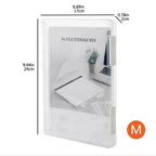 Plastic Clear File Storage Box, PP Material, Transparent Flat Rectangular Storage Box, Waterproof Dustproof Office File Box