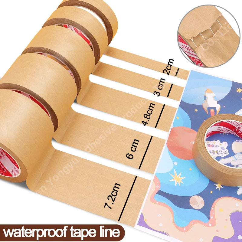Super Viscosity Kraft Paper Tape  High-Strength Packing Tape Rolls, Packaging Tape  | Industrial Tape for Home, Office & Box