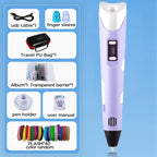 3D Pen With LCD Screen Compatible PLA Filament Toys 3D Drawing Printing Pen for Children DIY Christmas Birthday Gift