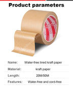 Super Viscosity Kraft Paper Tape  High-Strength Packing Tape Rolls, Packaging Tape  | Industrial Tape for Home, Office & Box