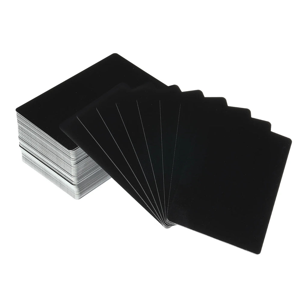 100/200/300Pcs Blank Metal Business Cards 0.21mm Thick 3.4x2.1 Inch Aluminum Laser Engrave Printable Name Card for Custom DIY
