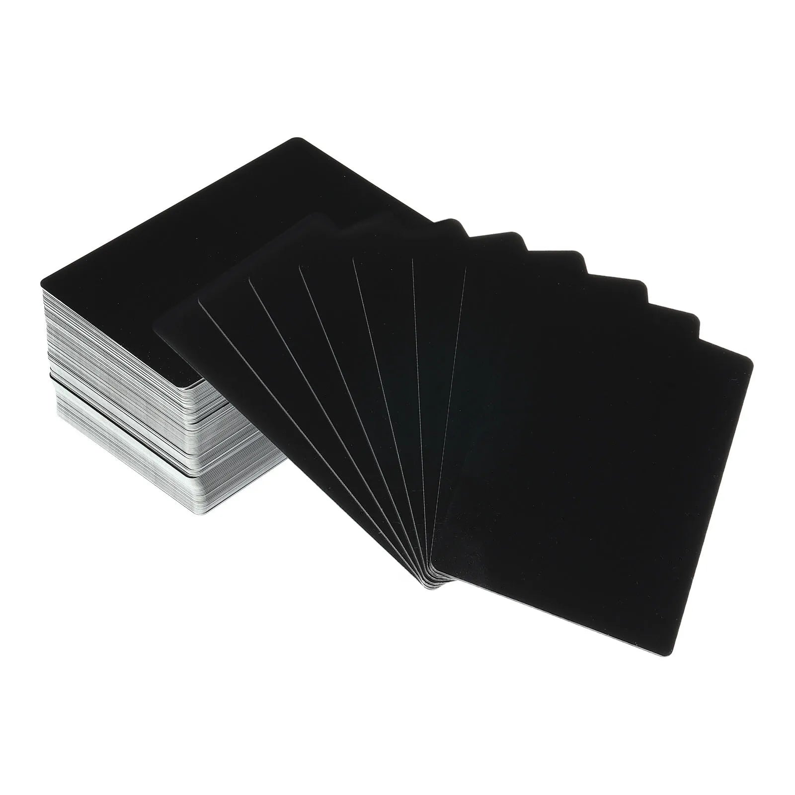 100/200/300Pcs Blank Metal Business Cards 0.21mm Thick 3.4x2.1 Inch Aluminum Laser Engrave Printable Name Card for Custom DIY