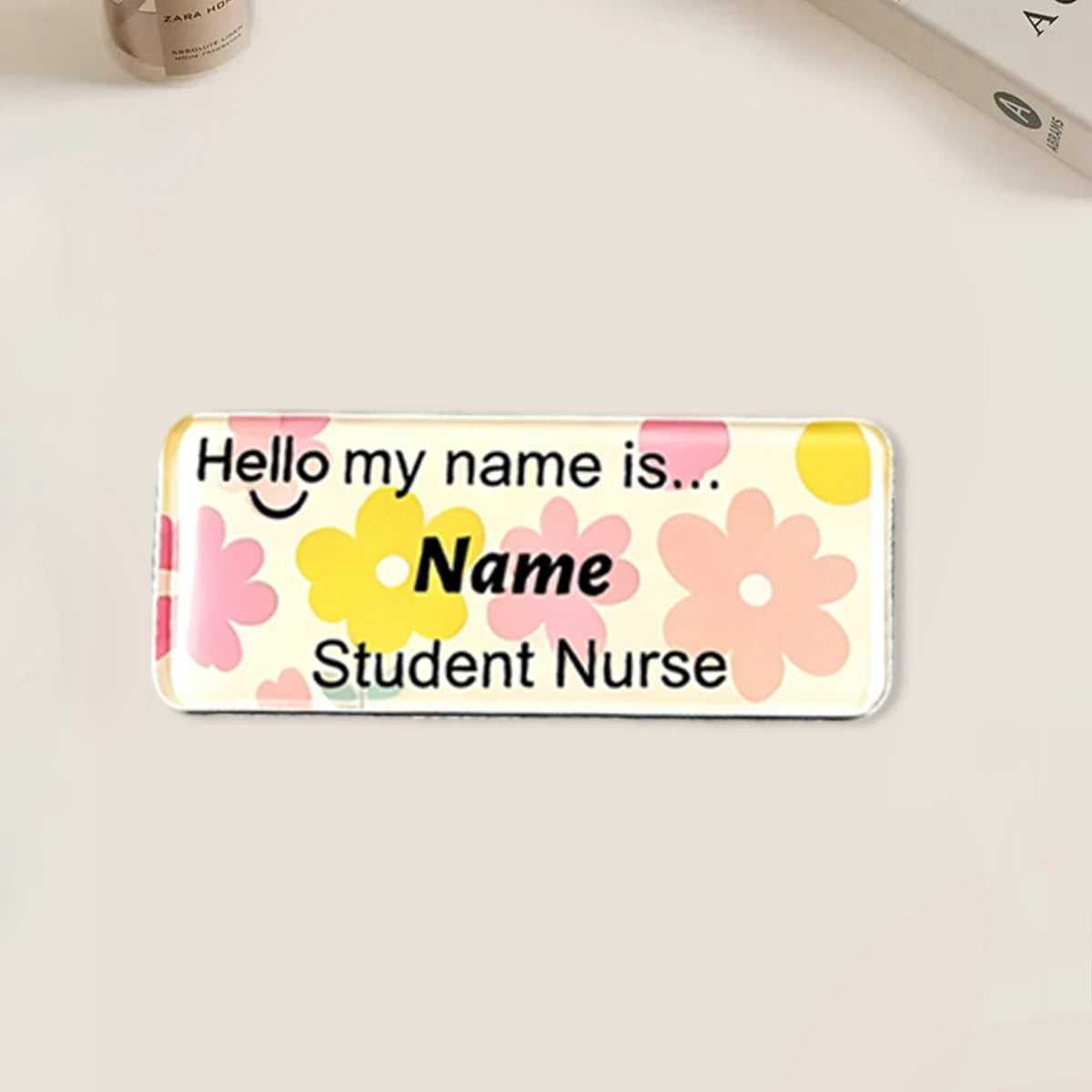 Personalized Acrylic Name Tag, Custom Text Pin Badge, Cute Uniform Name Plate, Nurse Teacher Retail Staff ID Badge.