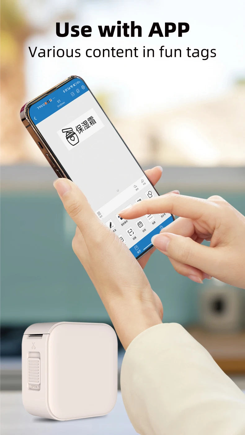HZTZ Mini Label Printer Smart Pocket Self-adhesive Label Printer Bluetooth Price Label Sticker Maker For Home