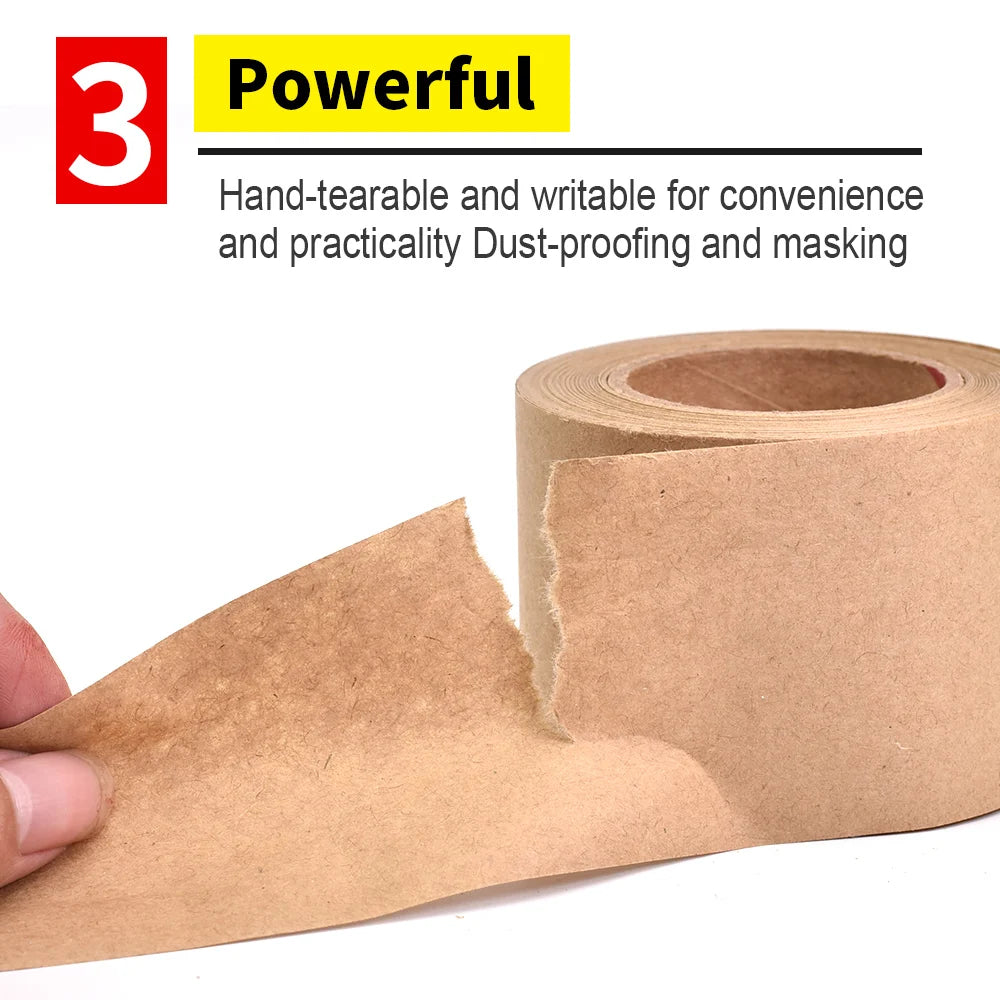 Wet Water Kraft Paper Tape Painter Rubber Paper for Picture Framing Secure Packing Brown Kraft Gum Tape