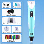 3D Pen With LCD Screen Compatible PLA Filament Toys 3D Drawing Printing Pen for Children DIY Christmas Birthday Gift