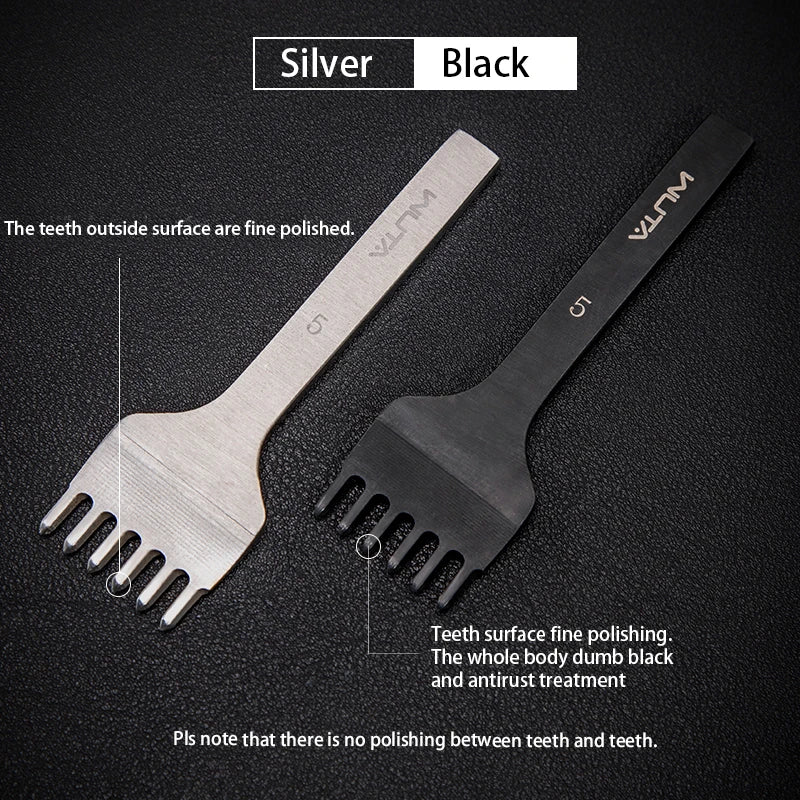 WUTA 1pc 3/4/5/6mm Leather Chisel Tool Diamond Pricking Iron Basic Hole Punch Stitching Leather Craft Tools
