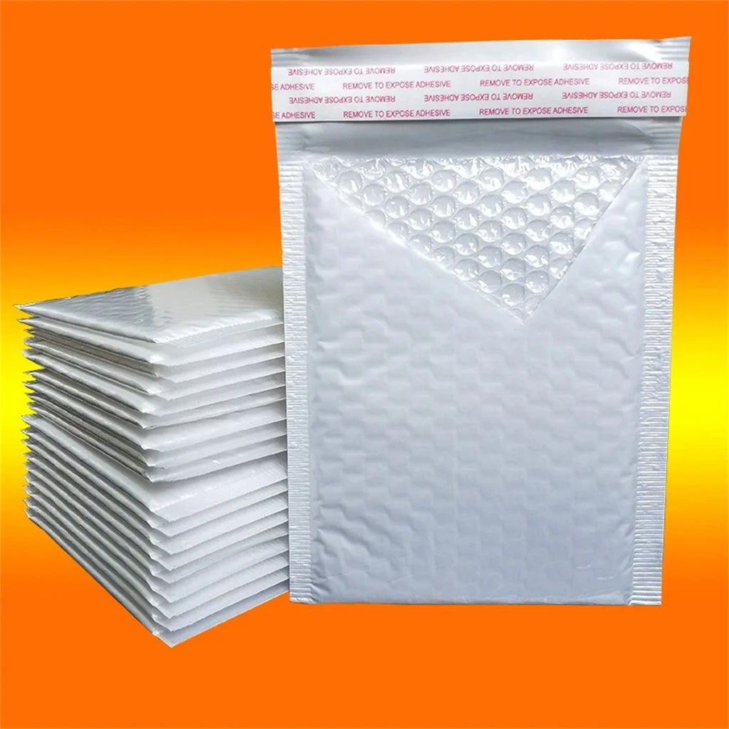 10/50Pcs Bubble Mailers White Poly Bubble Mailer Self Seal Padded Gift Bag Packaging Envelope Bags Book Shipping Package Bag