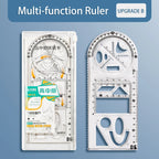 Multifunctional Geometric Function Ruler Set Mathematics Drawing Template Measuring Tool for Student School Office Supplies