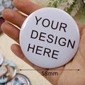 Custom exclusive logo badges, personalized tin pins, DIY photo badges, custom gifts for kids, girls, and women