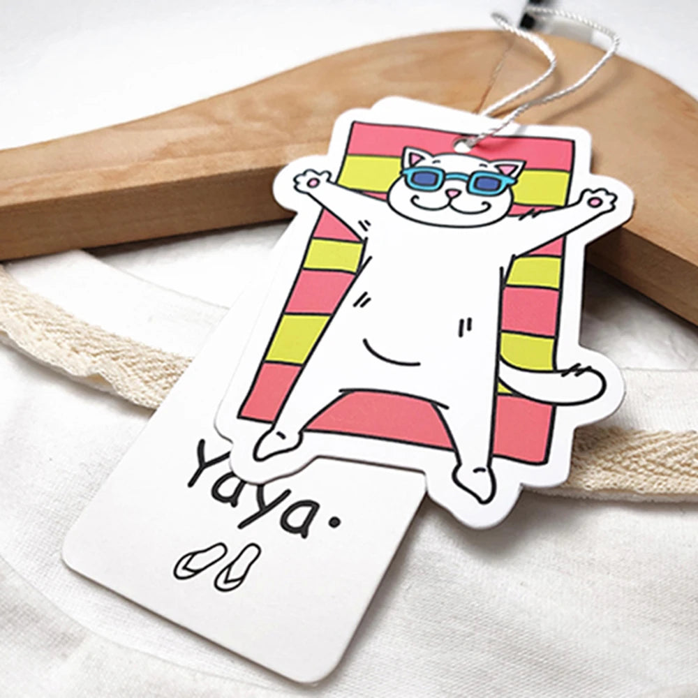 500PCS Custom Tags Paper Labels Clothing Brand Fashion Business Handmake Wedding Logo Design Hang Personalized Tag Free shiping