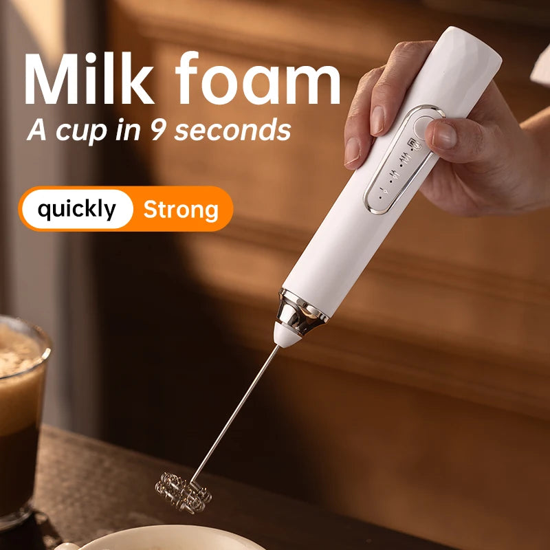Electric egg beater, milk frother, coffee frother, handheld cordless whipper for egg whites, cream, and cakes, smart mixer.
