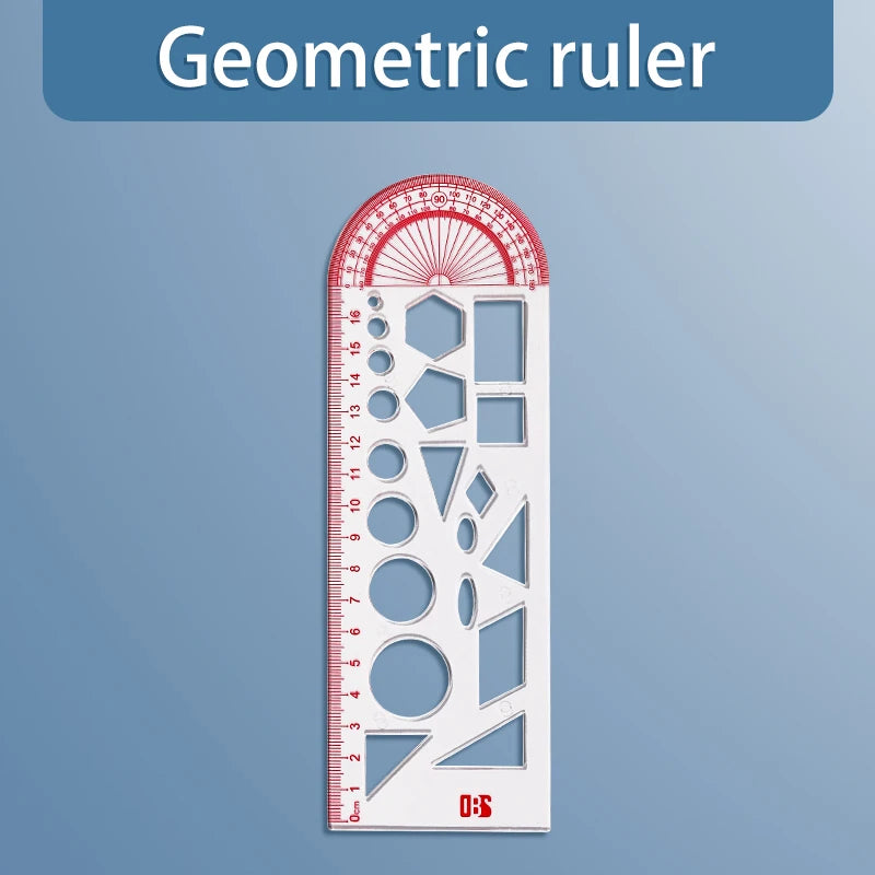 Multifunctional Geometric Function Ruler Set Mathematics Drawing Template Measuring Tool for Student School Office Supplies