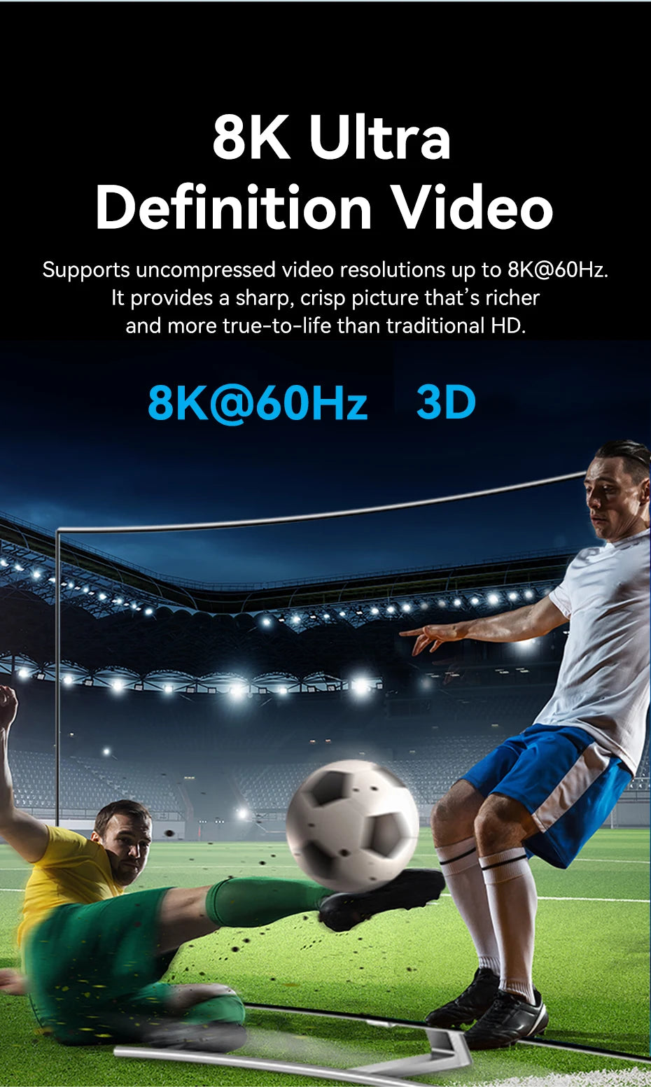 Vention 8K HDMI Splitter 4K144Hz 2 In 1 Out for TV Xiaomi Xbox SeriesX PS5 HDMI Cable Monitor Projector HDMI 2.1 Switch Switcher