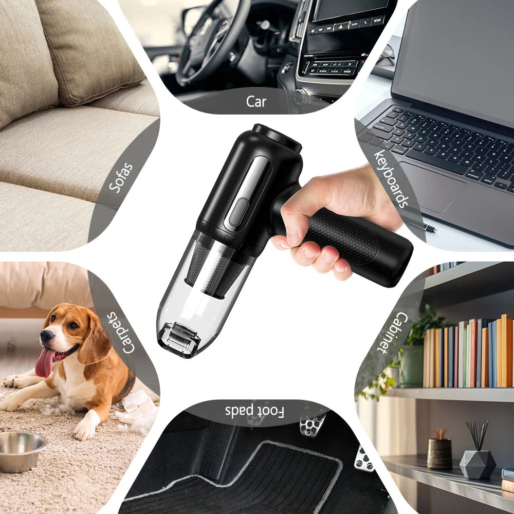 Portable  Air Blower & Vacuum Cleaner 2 in 1 Compressed Air Duster 6000mAh Cordless Duster Blower for Keyboard Computer Cleaning
