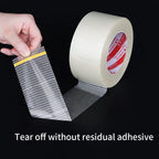 Heavy-Duty Transparent Fiberglass Strapping Tape - Super Strong, Waterproof, Single-Sided Adhesive with Carton Sealing Feature