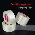 Heavy-Duty Transparent Fiberglass Strapping Tape - Super Strong, Waterproof, Single-Sided Adhesive with Carton Sealing Feature
