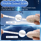 2Meter/79Inch Cartoon Mini Retractable Tape Measure, Self-Lock Double Scale Soft Ruler for Sewing, Body, Craft & Home Office