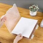 Plastic Clear File Storage Box, PP Material, Transparent Flat Rectangular Storage Box, Waterproof Dustproof Office File Box