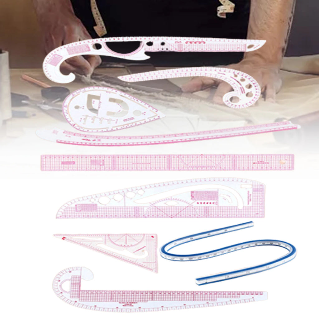 French Curve Ruler Set Tailor Pattern Making Clothes Drawing Template Fashion Design Measure Ruler for Tailors Designers