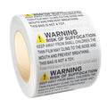 500 Pcs Suffocation Warning Labels Roll, Safety Notice Stickers for Plastic Bags, Packaging, Storage and Shipping Use
