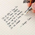 STONEGO 0.38mm Extra Fine Nib Fountain Pen, Black Metal Calligraphy Writing Gift Pen