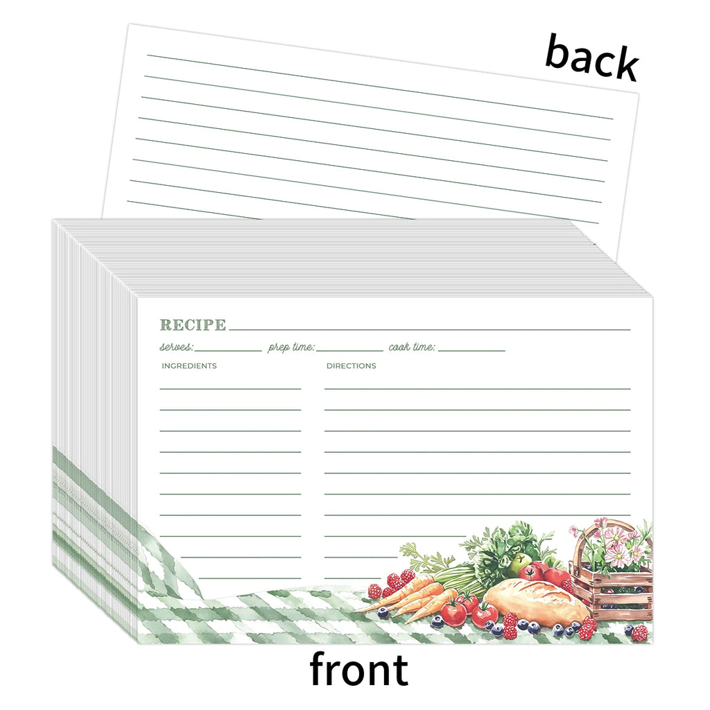 50pcs Creative Double-sided No-smear Cardstock Blank Recipe Note Cards，family Menu And Record Kitchen Information Classification