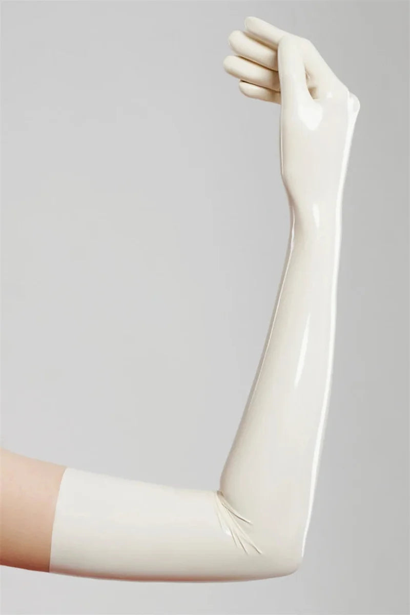 latex fetish gloves women  gummi wetlook long opera sexy glooves